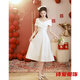 
Dongjing one-shoulder white evening dress can be worn usually with engagement dress wedding dress bride registration white dress white long 3663 L