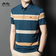 
Classic car striped Polo shirt for men 2024 summer thin father's festival lapel short-sleeved T-shirt for men daddy suit lyc-a13568 blue 10XL 165/80a90-110Jin [Jin equals 0.5 kg]
