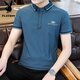 Playboy 100% ice silk short-sleeved T-shirt for men's summer new lapel stripes traceless iron-free anti-wrinkle POLO shirt top 9710 black L suitable for 110-125 Jin [Jin equals 0.5 kg]