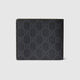 Gucci men's black classic presbyterian canvas GG wallet (with coin wallet and GG details 768244FACQC1048
