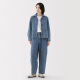 无印良品（MUJI）女式木棉混牛仔宽版锥形裤女款裤子25年春季新品丹宁回潮女装 浅蓝色 M (160/66A)