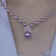 DL 1998 Fat Donglai same style purple pearl necklace French crown feminine temperament violet princess sweater chain niche feeling pendant
