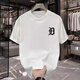 Touchpoint Light Luxury Trendy Marke High-End-Kurzärärmel-T-Shirt für Männer im Sommer Neues schweres Baumwoll-Eis-Sensen-Doppelgarn-Rund-Hals Lose Oberteil für Männer Weiß (Engel) L (Empfohlen 120-140jin [Jin gleich 0,5 kg]))