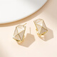 Qlady geometric earrings for women 2025 new high-end earrings feminine temperament light luxury niche ear jewelry birthday gift