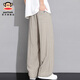 Big Mund Monkey (Paul Frank) Herreneiseice Seide Schnelltrockne lineare lineare Casual Hosen Sommer dünne sportlich atmungsbezogene lose, drapierte Herren-Weitbeinhosen Khaki 2540s [offizielles authentisch] XL [Vorgeschlagen 135-155jin [Jin gleich 0,5 kg]]
