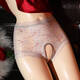 Sexy underwear, passionate temptation, perverted high-waisted sexy underwear, lace, large size underwear, thong for women, white, M size, open crotch 80-100Jin Jin is equal to 0.5 kg