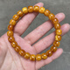 Second-generation Confucian beeswax straight-cut single-circle bucket bead bracelet, Russian material demon white flower beeswax amber beads, Russian material 8 size 7