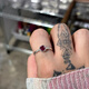 Lie Rui <Xingyue> Imported from India, 925 silver hand-set gemstone ring, fashionable and versatile, niche original ring, ruby, Hong Kong code 16
