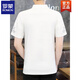 Romon Ice Seide T-Shirt Herren kurzärmelig 2025 Neue Männer chinesische Stil V-Ausschnitt mit halbärmeligem Sommer Thin Chinese Style T-Shirt E9871 Weiß (Ice Seide Slimming Material) l