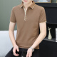 Polo shirt men's short-sleeved T-shirt summer trendy brand business casual collar top men's lapel half-sleeved T-shirt black QY723 L