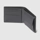 Gucci men's black classic presbyterian canvas GG wallet (with coin wallet and GG details 768244FACQC1048