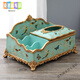 Europäische leichte Luxus-High-End-Fernbedienung Taschentuch-Aufbewahrungsbox Haushalt Amerikanische Box Wohnzimmer Multifunktions-Papierbox Retro-Papier 1047 Blue Oriole Blossom Side Drawer