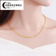 Allied Gold Necklace Pure Gold 999 Cross Clavicle Chain Gold Chain Plain Chain Women's Pure Gold Jewelry O-shaped Chain Cross Chain If the Weight is More, Refund Less, 8.0g