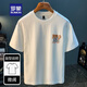 Camiseta de manga corta Romon Camiseta de moda de verano en verano Camiseta impresa Xinjiang Cotecillo de algodón Hermano Top T White 2 [ZJ1047 Versión de ajuste] L Adecuado para 109-123Jin [Jin iguala 0.5 kg]