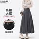 Freestyle gray high-waisted a-line pleated skirt for women 2025 early autumn new formal skirt slim mid-length suit skirt