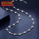 Centenary Baojinxiang platinum necklace for women pt950 genuine platinum set chain for women sparkling clover necklace birthday gift for girlfriend, about 42+3cm, weight about 13.1-13.3 grams