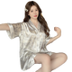 Modal National Trend Style Encre Peinture Ice Silk Home Clothes Two-Piece Set pour les femmes de pyjamas de grande taille à manches courtes à manches courtes à manches courtes.