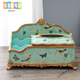Europäische leichte Luxus-High-End-Fernbedienung Taschentuch-Aufbewahrungsbox Haushalt Amerikanische Box Wohnzimmer Multifunktions-Papierbox Retro-Papier 1047 Blue Oriole Blossom Side Drawer