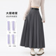 Freestyle gray high-waisted a-line pleated skirt for women 2025 early autumn new formal skirt slim mid-length suit skirt