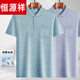 
Hengyuanxiang daddy wear lapel ice silk short-sleeved T-shirt for middle-aged men's casual T-shirt for middle-aged and elderly thin POLO shirt summer clothes T ice silk-9923 blue real pocket M 48/165