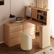 He Jiajiang all solid wood oak bedroom dressing table, cupboard and desk integrated corner dressing table, log style multi-functional dressing table, 1.2m cupboard + 1.2m dressing table + makeup stool, all solid wood