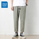 
Jeanswest trendy pure cotton nine-point casual pants for men's summer thin straight-leg loose wide-leg ice sports work silk pants Black 9904 XL [recommended 145-160Jin [Jin equals 0.5 kg]]