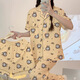 S.SOFEA奶黄卡通春夏短袖睡衣三件套韩系薄款家居服 套KK14126# 175 L【建议100-120斤】