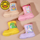 G.Duckkids Petit canard jaune pour enfants de pluie Bottes de pluie garçons et filles Été Nouvelle couleur massive dessin animé Bottes de pluie de taille moyenne