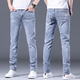 High-End-Jeans für Männer schlanke gerade Füße elastischer 2025 Sommer dünne Freizeithosen Spring- und Herbsthosen für Männer B13 Hellblau regulär 34 empfohlen 150-160jin [Jin gleich 0,5 kg]