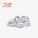 ANTA Children's Sandals Girls' Shoes 2026 Summer New Velcro Outdoor Arch Open Toe Beach Shoes Anta White/Fresh Purple-1 32 Shoe Inner Length 20cm