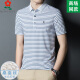 
Mengtejiao men's short-sleeved T-shirt mulberry silk middle-aged dad casual striped POLO shirt A829-red M 165 suitable for 100-115Jin [Jin equals 0.5 kg]