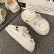 Réduisez mignon Chaussures de trous de papillon de dessin animé pour femmes avec une merde épaisse se sent sandales blanc laiteux [9905] Crystal papillon 38 Taille 39 [Convient pour 37-38 pieds]
