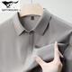Seven Wolf Mulberry Silk Short Sleeve Shirt Men's Summer New Casual Business No Ironing Shirt Middle-aged Lapel Thin Half-Sleeve Top 6913 Gray Green L 175/115