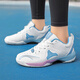 Black badminton shoes for men and women, couples free lace-up competition training sports shoes for older children, junior high school students, volleyball shoes, black 42
