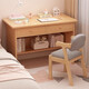 Oumao small apartment desk bookshelf integrated table home computer table desktop bedroom junior high school student study table writing table and chair 80cm pastoral oak double draw