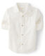GYMBOReeGymboree Baby Boys and Toddlers Long Sleeve Linen Button-Down Shirt, Solid White, 12 - 18 Months Solid White 12 - 18 Months