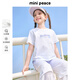 MiniPeace Children's Clothes Xia Xin Girls Short Sleeve T-Shirt FBCNF2504 Cloud White 160cm