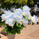 Li Qiuke Ins Fake Roses Simulierte Bouquet -Ornamente Blumenarrangement und Foto Hochwertiges DIY -Geschenk gebrochene Eisblau -Wohnzimmer Dekoration Blumen gebrochen Eisblau [6663% Fairy Choice - 9 Stücke]