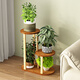 Le Aijia simple floor-standing flower rack living room multi-layer green plant flower pot rack simple bamboo balcony hanging basket shelf storage shelf
