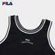 FILA 杨幂同款|斐乐官方女装针织背心2025夏新款时尚简约休闲修身内搭 正黑色-BK S 160/80A/S