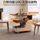 Qingziyou -Sofa kann bewegt und mit einem Kaffeetisch -Tisch mit Radkaffeetisch mit einem mittelmäßigen Wohnzimmerbalkon ohne Platz [Heben + Faltdesktop] Ganzes Haare gefaltet werden.