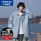 YOOOURTHING外套男2025春秋季青少年学生宽松百搭潮流帅气百搭夹克男上衣服 HJ25189-黑色（春秋季） XL 【建议125-150斤】