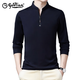 Jinlilai Langarmed T-Shirt für Herren Trendy Stand Collar Halbzipper Casual Top Basis Hemd Frühling schwarzes Polo-Hemd Männer Flaggschiff offiziell 6623 Black M 165