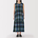 Vestido de falda para mujer Muji Women's Madras revisado para mujeres 25 Summer Nuevo BC2NMA5S Green Mided M (160/84a)