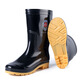 3531 Tendón medio de tuberio de tuberio de carne de res de ácido resistente al desgaste y resistencia al álcali Tres botas de lluvia Botas de lluvia Protección de caucho negro Zapatos de agua Black 42