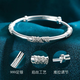 BZK Flowers Like Brocade Silver Bracelet Women's Solid Push-Pull Silver Bracelet for Elderly Gift 9999 Pure Silver-Flower Push-pull Style 25g