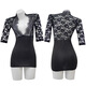 
Ji UUY Ji U Adult Sexy Lace Skirt Set Pure Sexy Secretary Set Deep V Sexy Black 9738 All Size