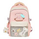 SCOLAGE SCHOOLAGE CORÉCAL Version coréenne Rétro Étudiant lycée Junior High School Student Backpack Girls Grand Capacité Travel Sac à dos 1466 Kaki Couleur sans décoration suspendue