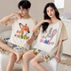 
7 SEVFUN Seven Color Spinning New Couple Pajamas Summer Casual Pure Cotton Short Sleeve One Men and One Women Cartoon Cute Summer Home Clothing Set 687 L Women Recommended (100-120Jin [Jin equals 0.5 kg])