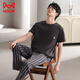 Catman (Miiow) PAJAMAS DE SUMER Cotton de algodón puro pantalones de manga corta de algodón de manga que se puede usar de gran tamaño y casual en el juego de ropa para el hogar de algodón exterior Q12014 L